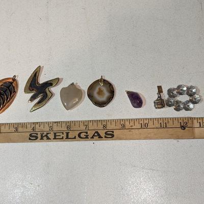 Variety Lot of Polished Agates, Sterling Jewelry