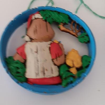 Christmas tins with Christmas Ornaments and vintage metal Christmas ruler