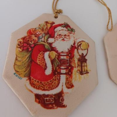 Christmas tins with Christmas Ornaments and vintage metal Christmas ruler