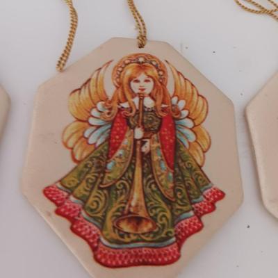 Christmas tins with Christmas Ornaments and vintage metal Christmas ruler