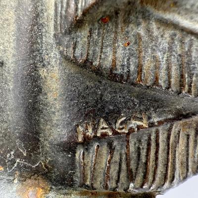 SIGNED Antique Iron Holy Water Font