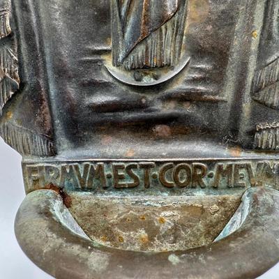 SIGNED Antique Iron Holy Water Font