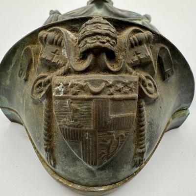 SIGNED Antique Iron Holy Water Font