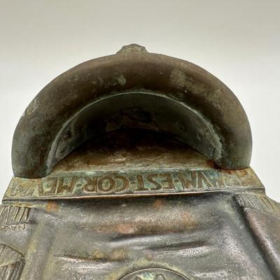 SIGNED Antique Iron Holy Water Font