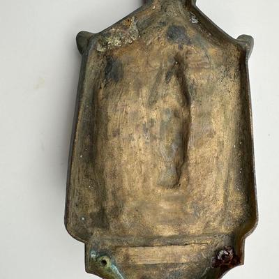 SIGNED Antique Iron Holy Water Font