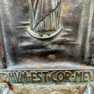 SIGNED Antique Iron Holy Water Font