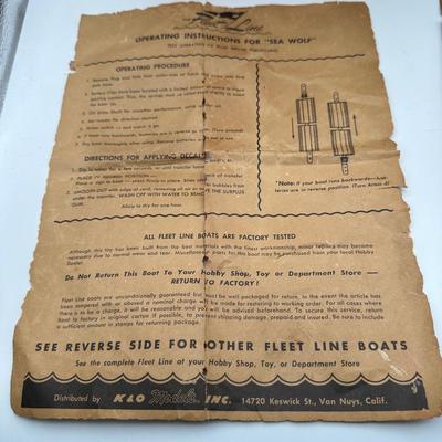 Vintage Sea Wolf Electric Toy Boat