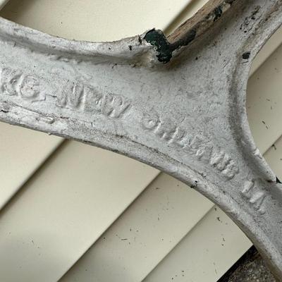 Antique New Orleans Cast Iron Bench Ends W/ Wood to Attach