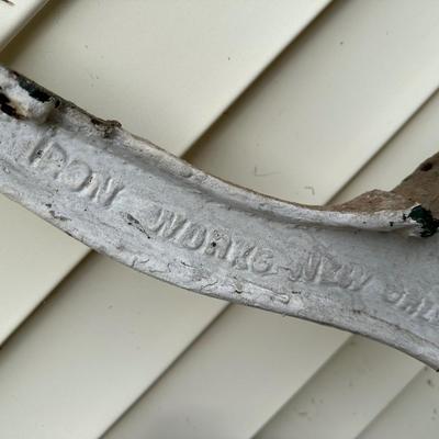 Antique New Orleans Cast Iron Bench Ends W/ Wood to Attach