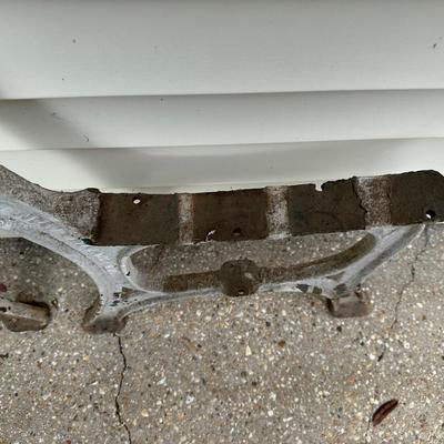 Antique New Orleans Cast Iron Bench Ends W/ Wood to Attach