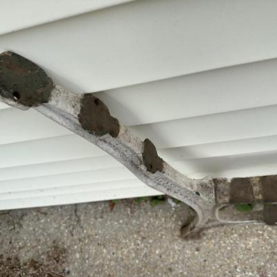 Antique New Orleans Cast Iron Bench Ends W/ Wood to Attach