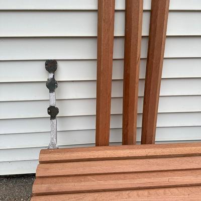 Antique New Orleans Cast Iron Bench Ends W/ Wood to Attach