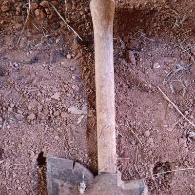 Long pry / tamper bar, Shovel and a nice hatchet