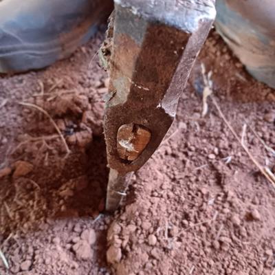 Long pry / tamper bar, Shovel and a nice hatchet