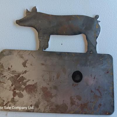 Two steel 4-H Pig name plates for show pen or for home