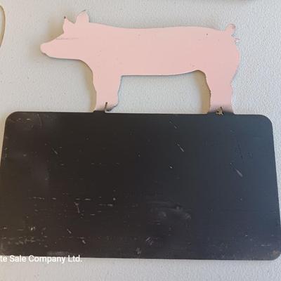 Two steel 4-H Pig name plates for show pen or for home