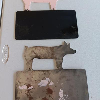 Two steel 4-H Pig name plates for show pen or for home