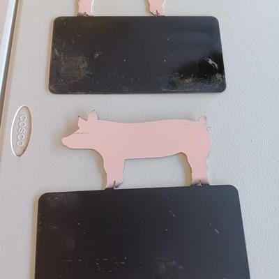 Two steel 4-H Pig name plates for show pen or for home