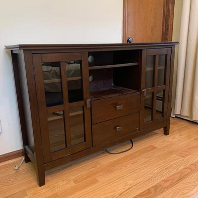 Mission Style Media Stand with Glass Doors (MB-KW)