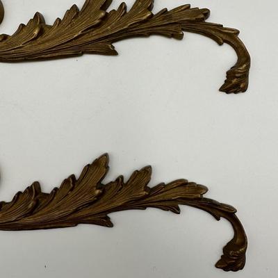 Pair of Antique Cast Brass Hardware