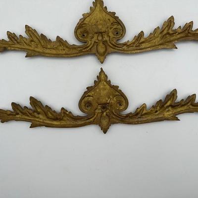 Pair of Antique Cast Brass Hardware