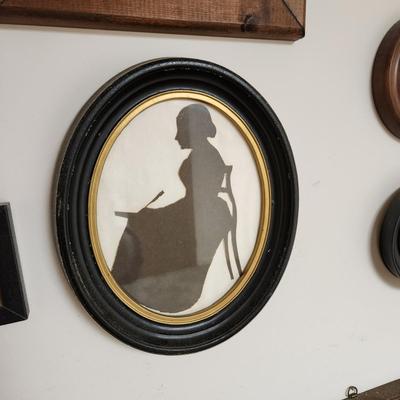 Large wall Lot of Silhouettes, Ben Franklin George Martha Washington and others