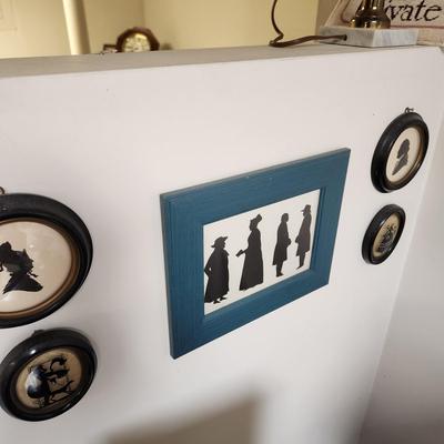 Large wall Lot of Silhouettes, Ben Franklin George Martha Washington and others