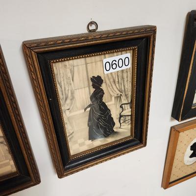 Large wall Lot of Silhouettes, Ben Franklin George Martha Washington and others