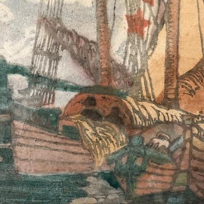 Signed Two Framed Paintings On Wood (see description)