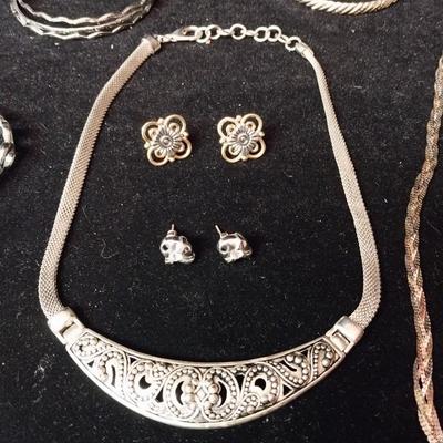 SILVER AND GOLD TONE COSTUME JEWELRY