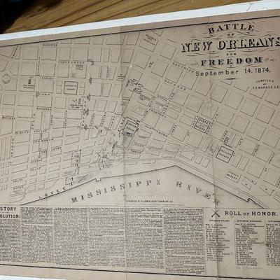 Historic Map of the Battle of New Orleans for Freedom