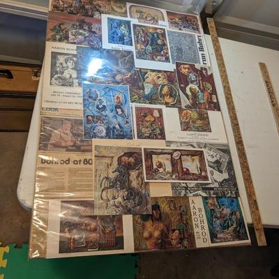 Signed Collage of Aaron Bohrod Art, Memorabilia
