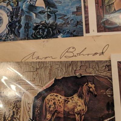 Signed Collage of Aaron Bohrod Art, Memorabilia