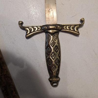 Egyptian Motif Brass Display Sword