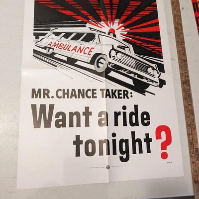 Vintage Large Safety Poster, Mr. Chance Taker