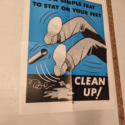Vintage Large Safety Poster, Simple Feat. Kauf Artist