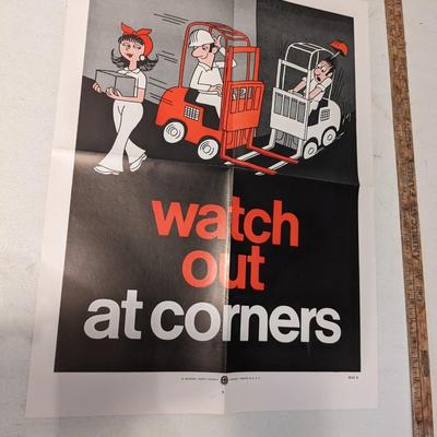Vintage Safety Poster, Watch Out