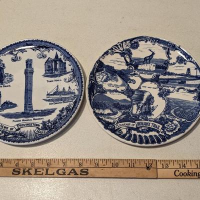 2 Vintage Decorative England Provincetown and Mohawk Trail Plates