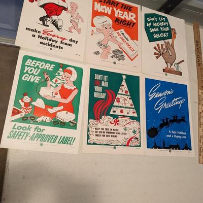 6 Vintage Holiday Safety Posters