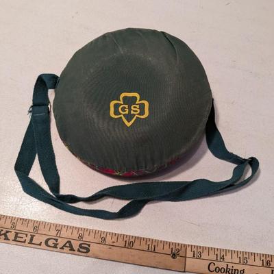 Vintage 1960's Official Girl Scouts Canteen With Plaid Cover