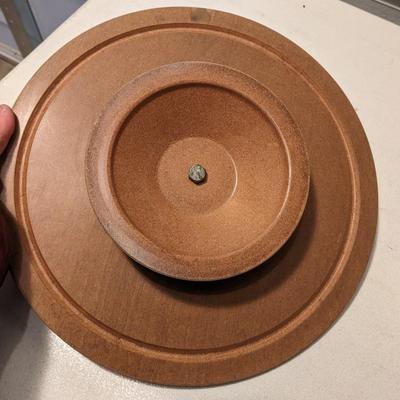 NIB! MCM Doranne of California Turquoise and White Lazy Susan Serving Tray
