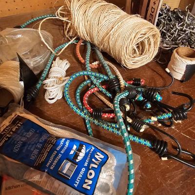 Tarps, Rope, Twine & Pegboard Hooks  (G1-JS)