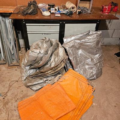 Tarps, Rope, Twine & Pegboard Hooks  (G1-JS)