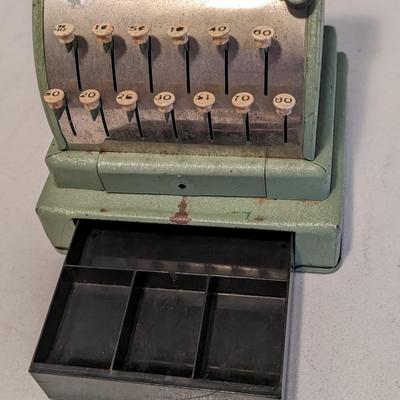 Vintage Green Tom Thumb Metal Toy Cash Register
