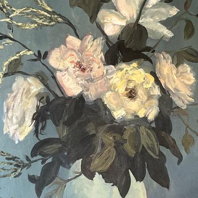 J. DOBIES ~ Ex-Large Floral Oil On Canvas ~ 66â€ H x 49â€ W