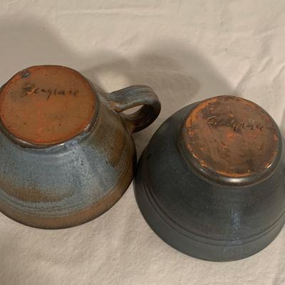 Signed Pottery Mugs &  by Neher, Dover Pottery, & More (BO-HS)