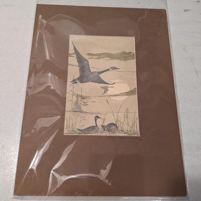 NOS 1950s Signed Gwen Frostic Original Block Print