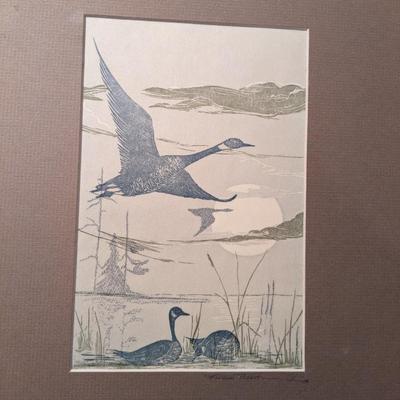 NOS 1950s Signed Gwen Frostic Original Block Print