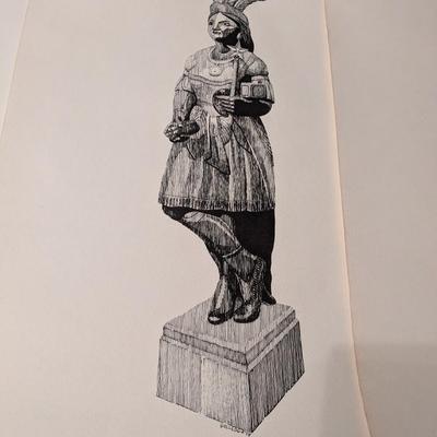 BOB GOLLEDGE Vintage Lithographs 1974-75 Cigar Store Indians