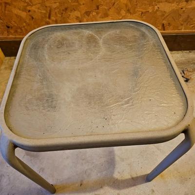 Trio of Glass Top Outdoor Tables (G1-JS)